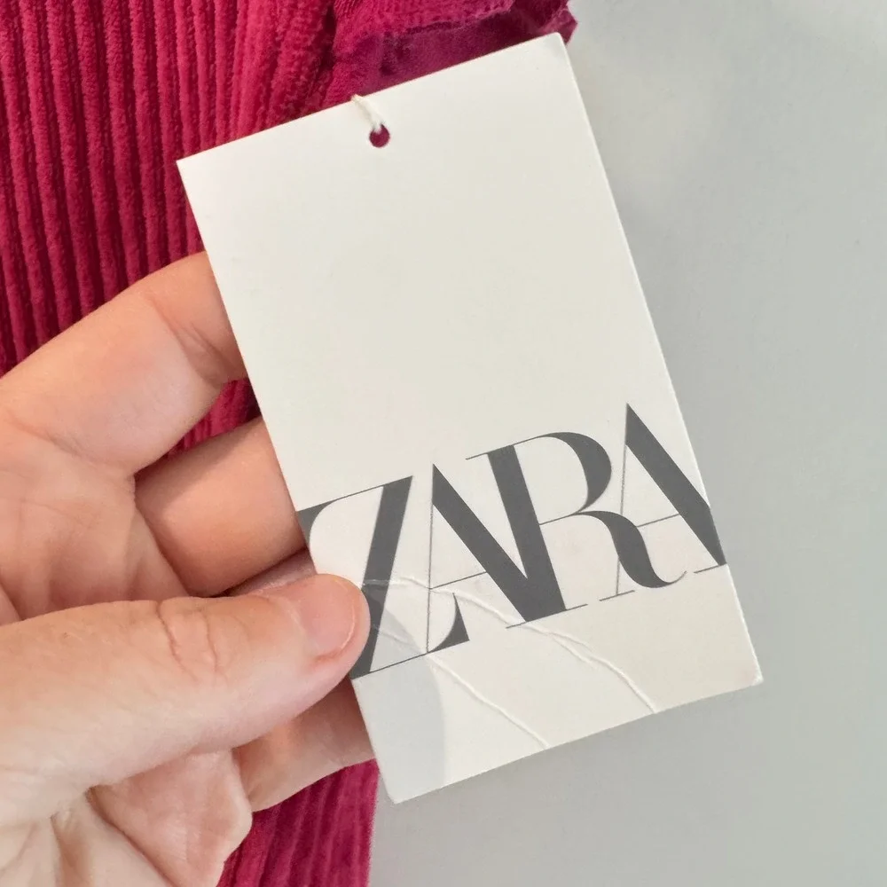 Zara Kids Girls Magenta Corduroy Ruffle Sleeve Jumpsuit Size 4-5 110cm NWT